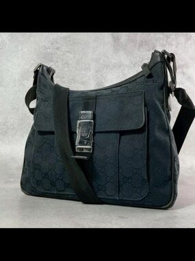 Gucci Black Monogram Crossbody Shoulder Bag